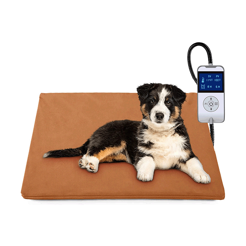 Pet Heating Pad for Dog Cat Temperature Adjustable Heated Cat Mat House Bed Warmer With Timer Chew Resistant Cord Waterproof Heating Blanket for Puppy Kitten